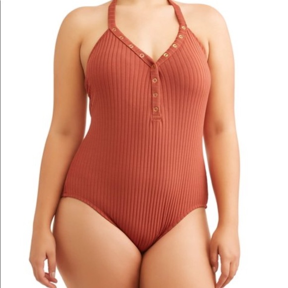 Burnt Orange Halter Bathing Suit *NWT* 3X - Picture 3 of 6